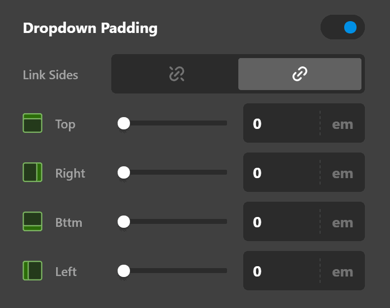 Dropdown Padding