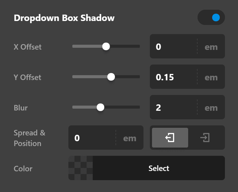 Dropdown Box Shadow