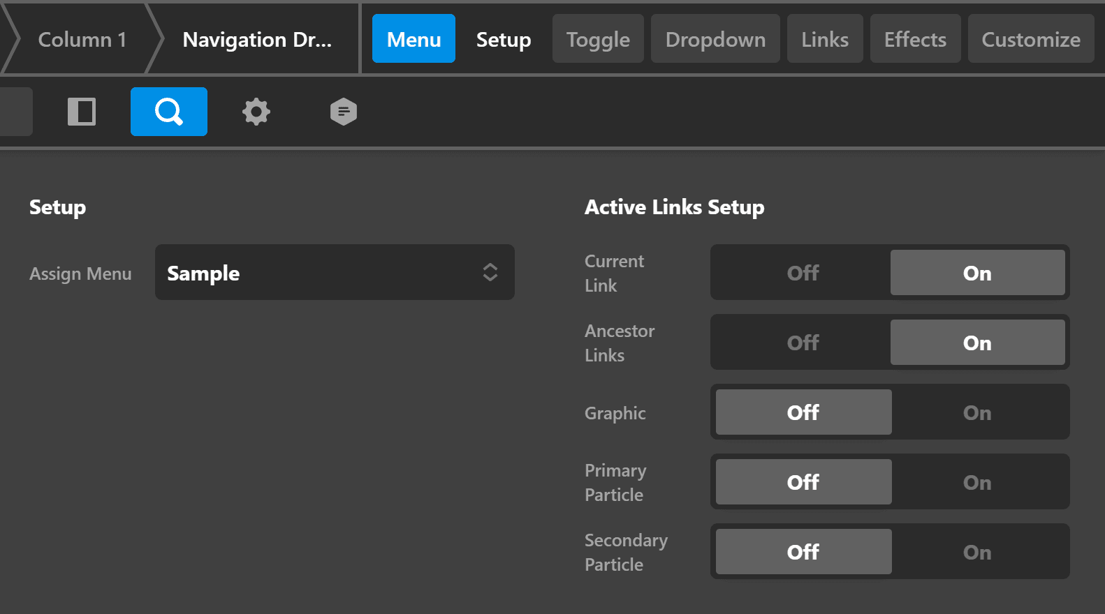 Navigation Dropdown Navigation Setup