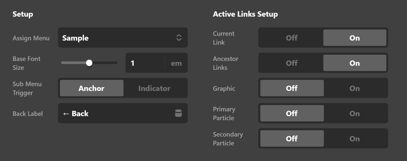 Navigation Layered Advanced Setup