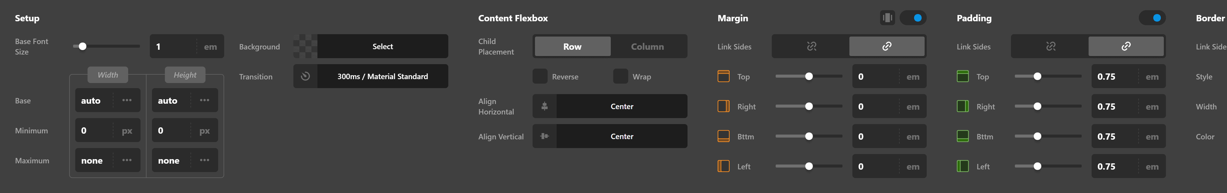 Navigation Layered Top Links Settings