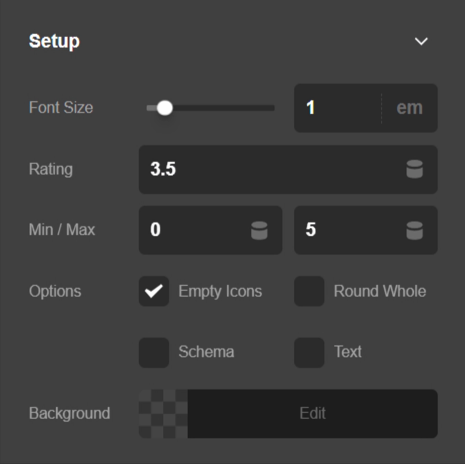 Rating Element Setup