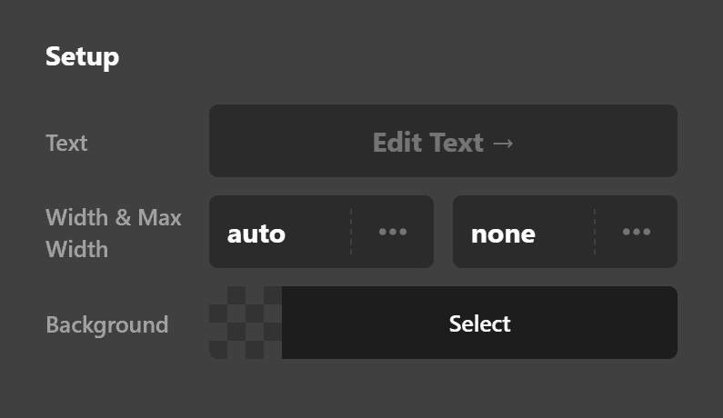 Text Setup