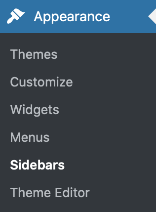 Appearance Sidebars