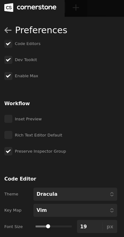 Code Editor Preferences