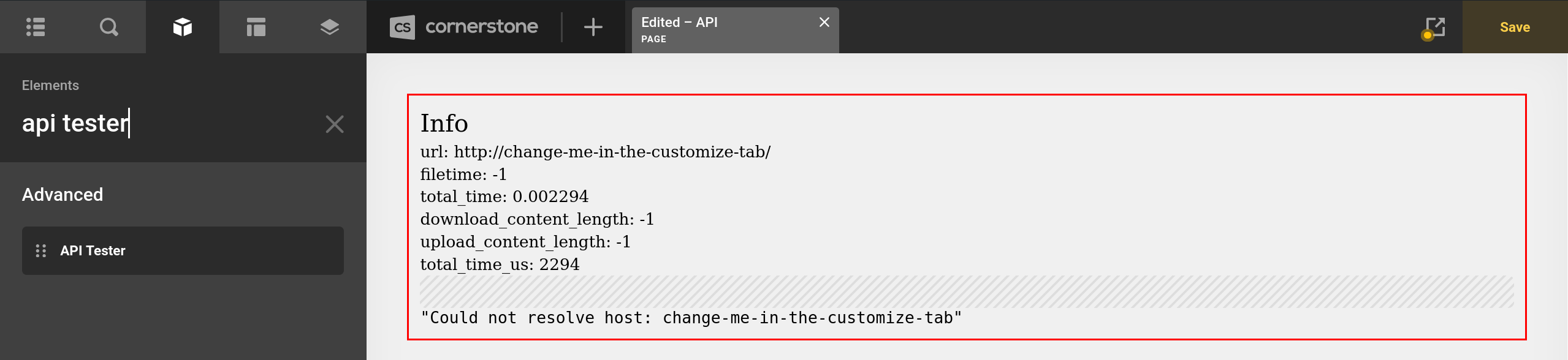 External API Tester Prefab