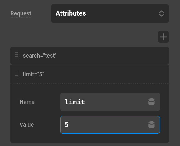 Request Editor Attributes