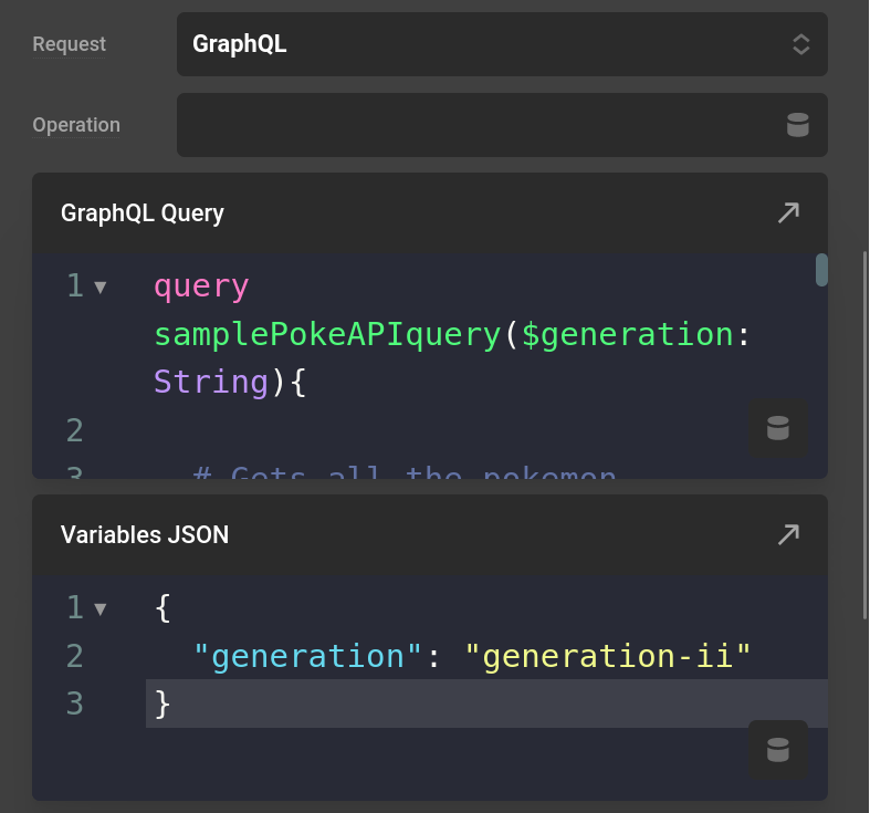 Request Editor GraphQL