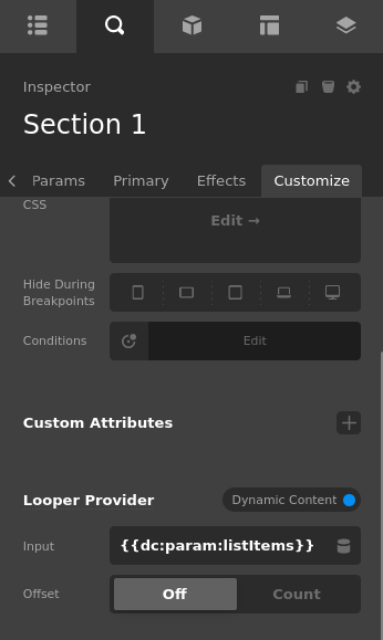 Parameters as a Looper Provider