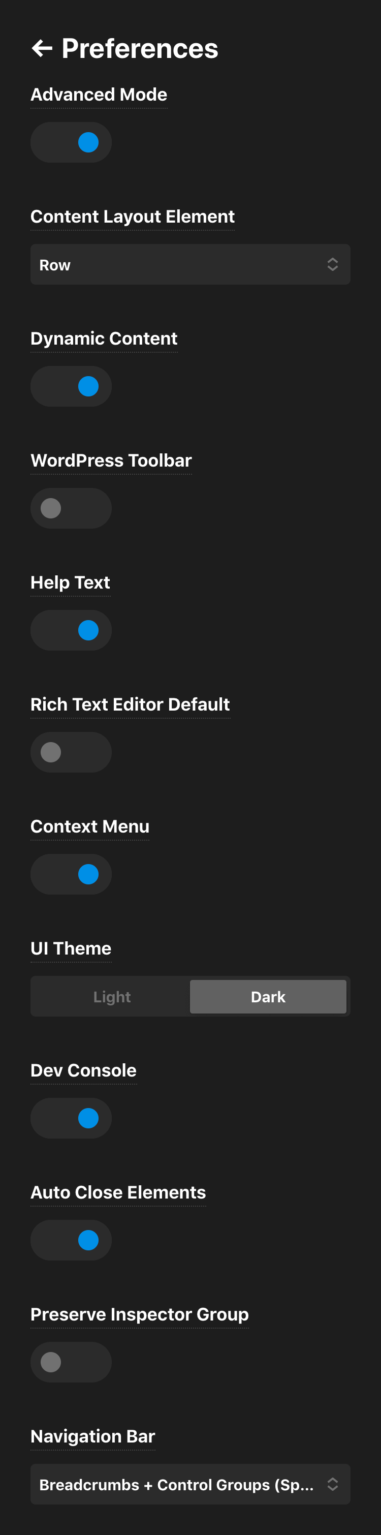 Preferences