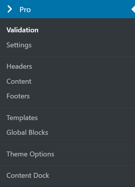 Pro > Validation