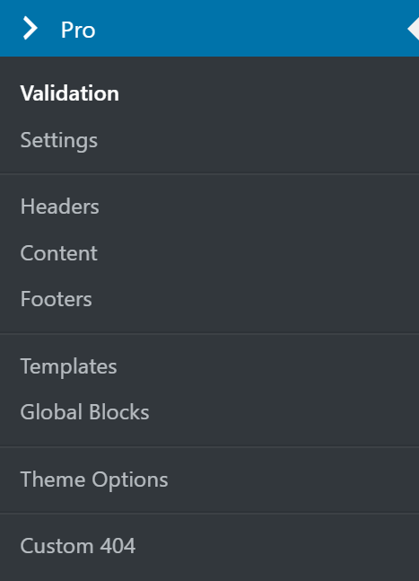 Pro > Validation
