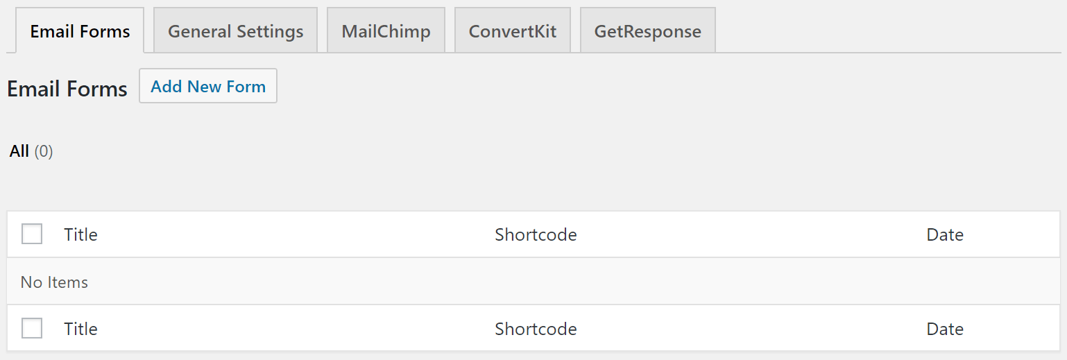 Email Forms Forms