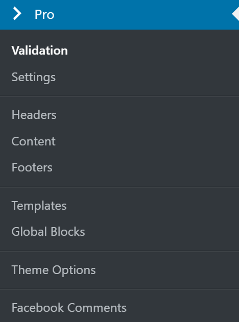 Pro > Validation