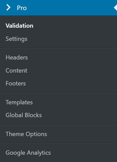 Pro > Validation