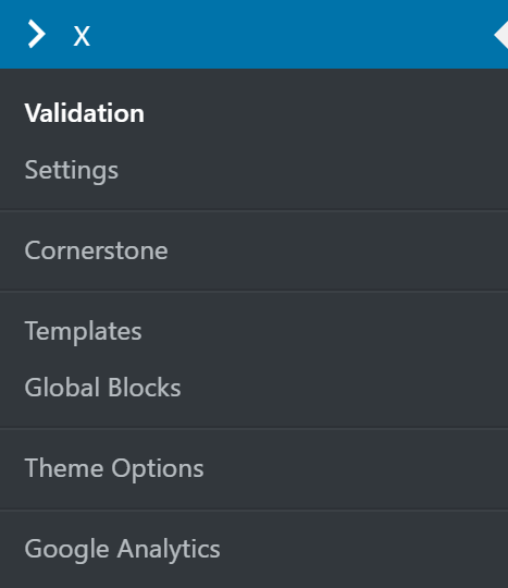 X > Validation