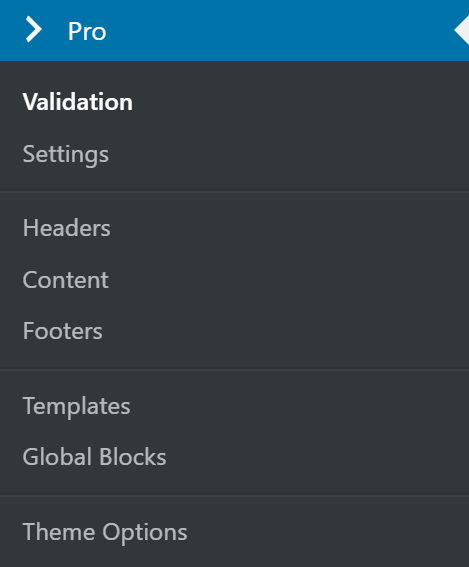 Pro > Validation