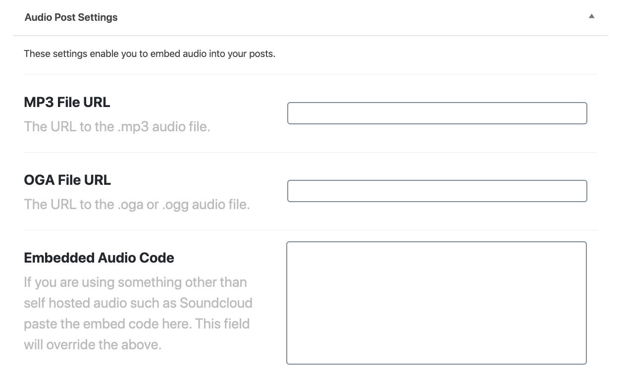 Audio Post Settings