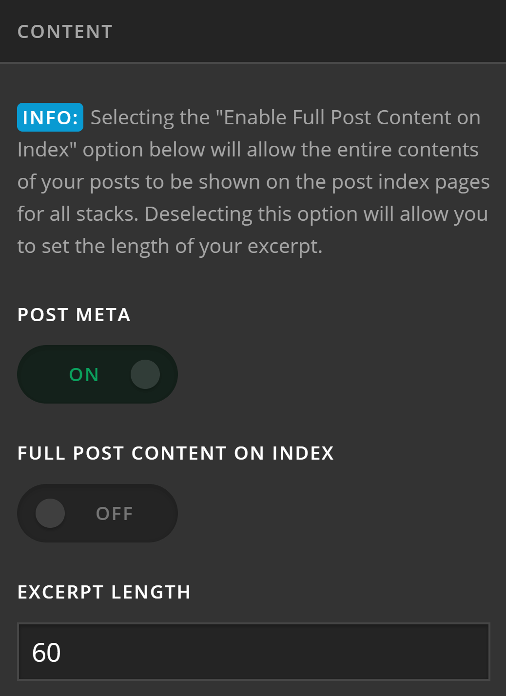Content Options