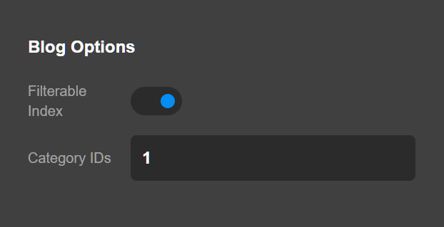 Ethos Blog Options