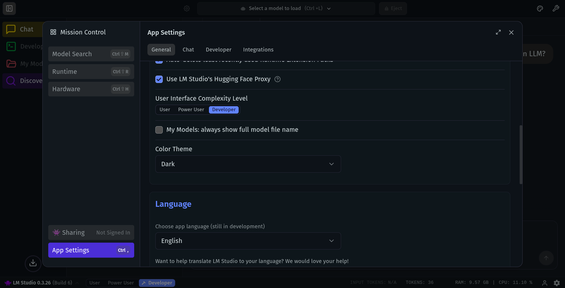 modflat|LMStudio Global Settings