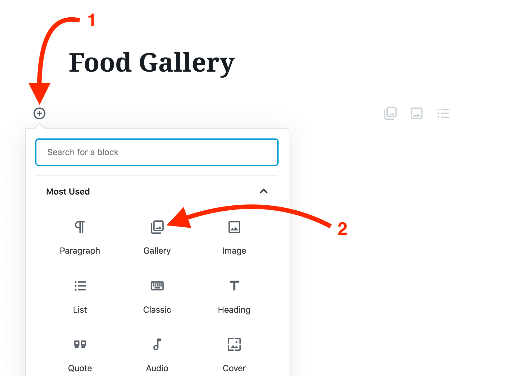 Add Gallery Block in Gutenberg