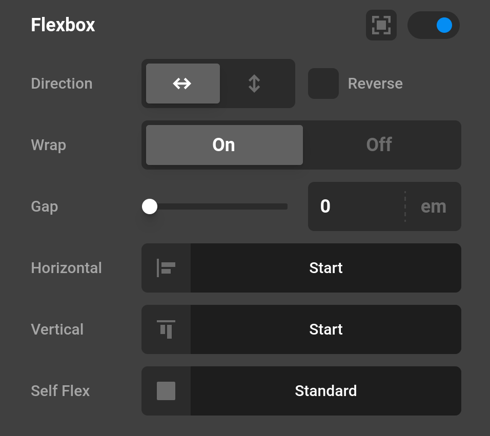 Text Flex Layout Builder 6 col