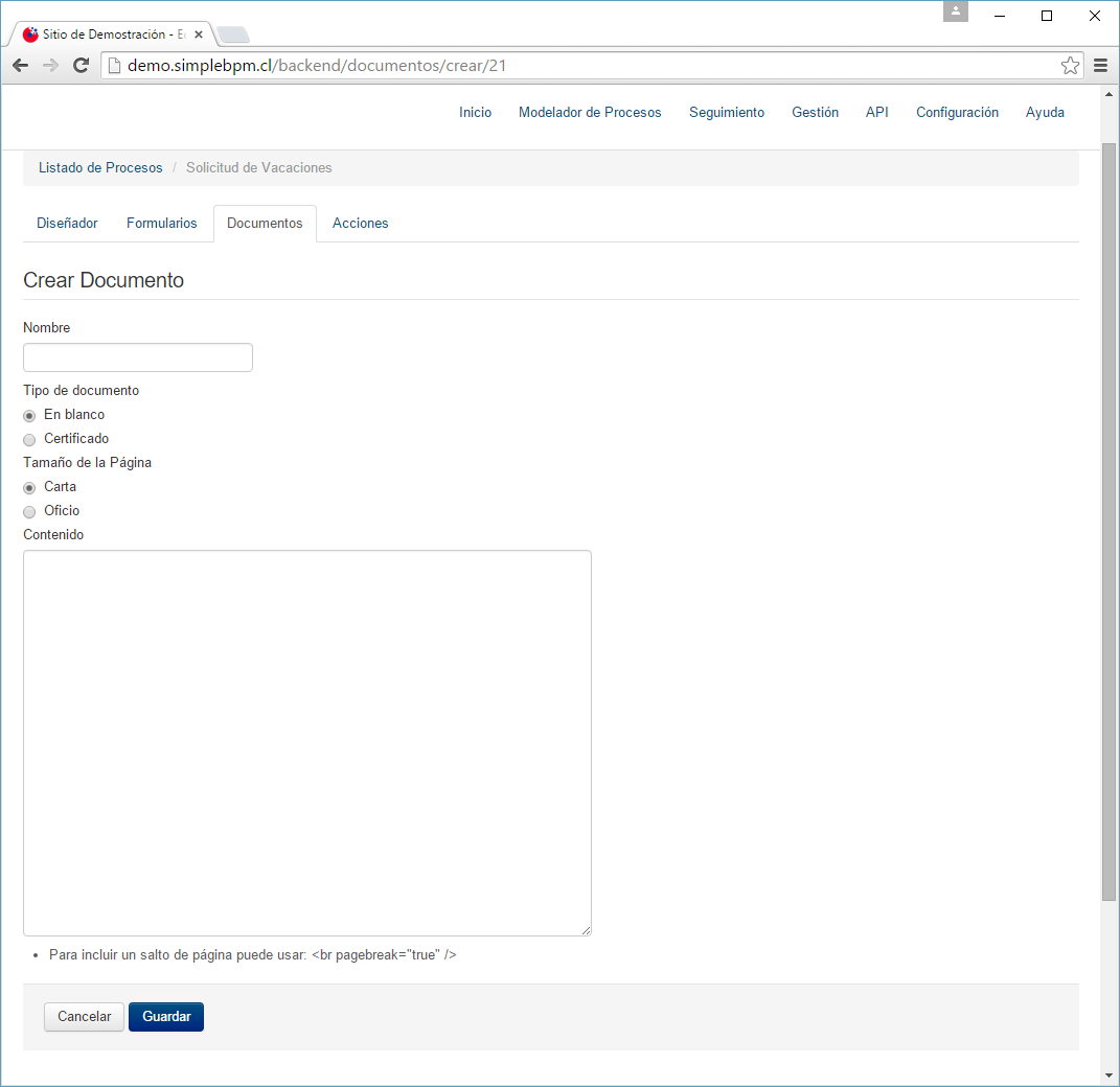Editando un Nuevo Doc