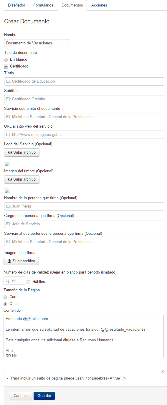 Template Certificado