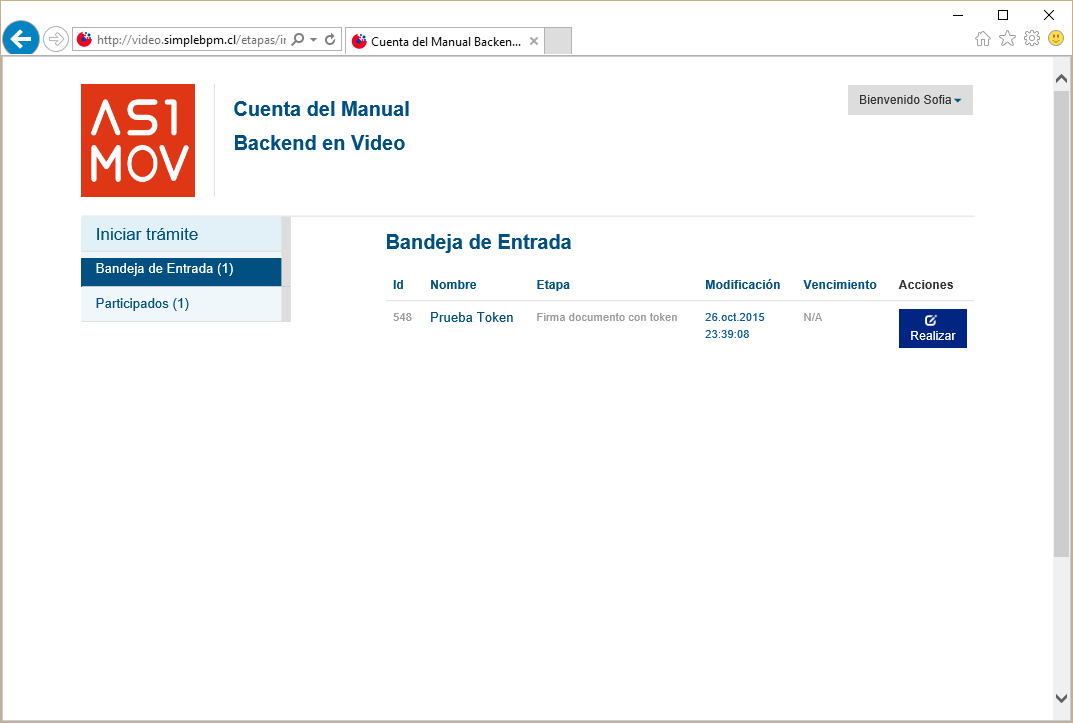 Ingreso a una Tarea con token