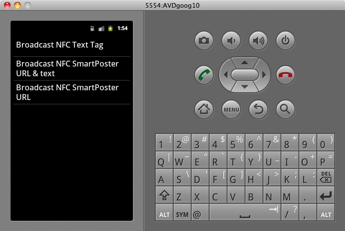 NFC Demo tag types to send