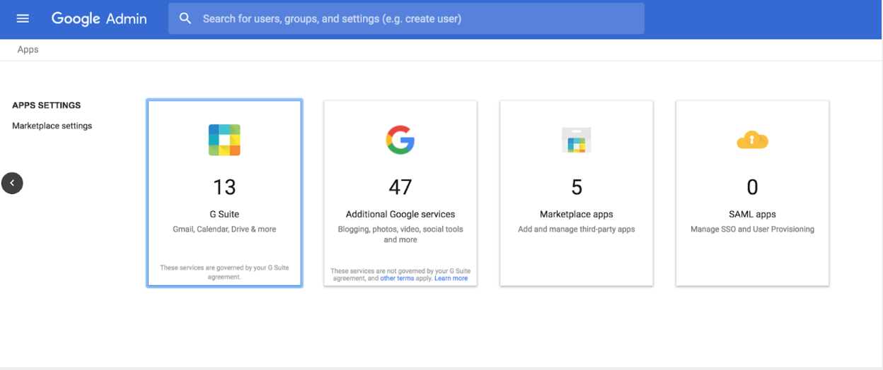 Google Apps Page
