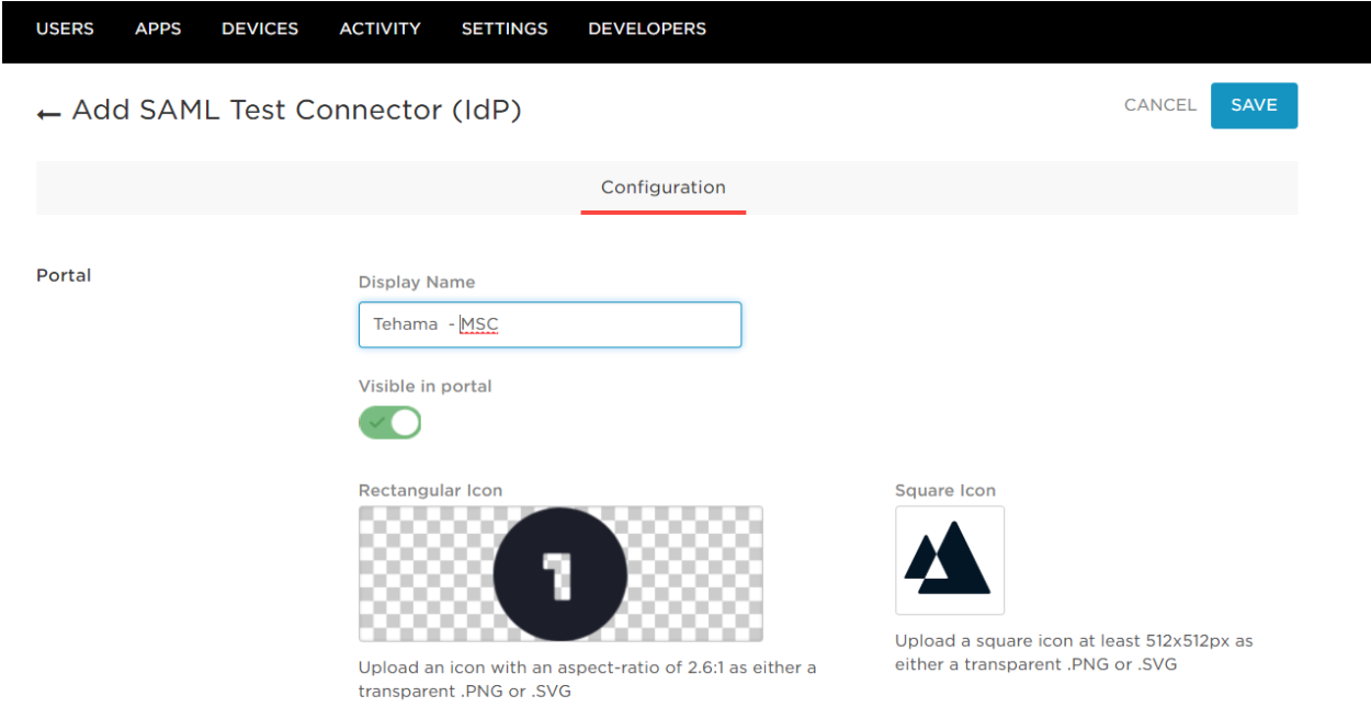 OneLogin SAML Test Connector (IdP)