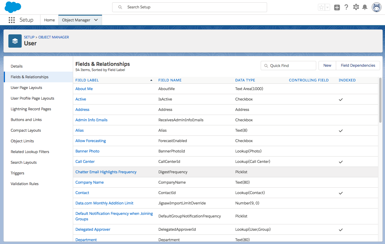 User Fields and Relationships