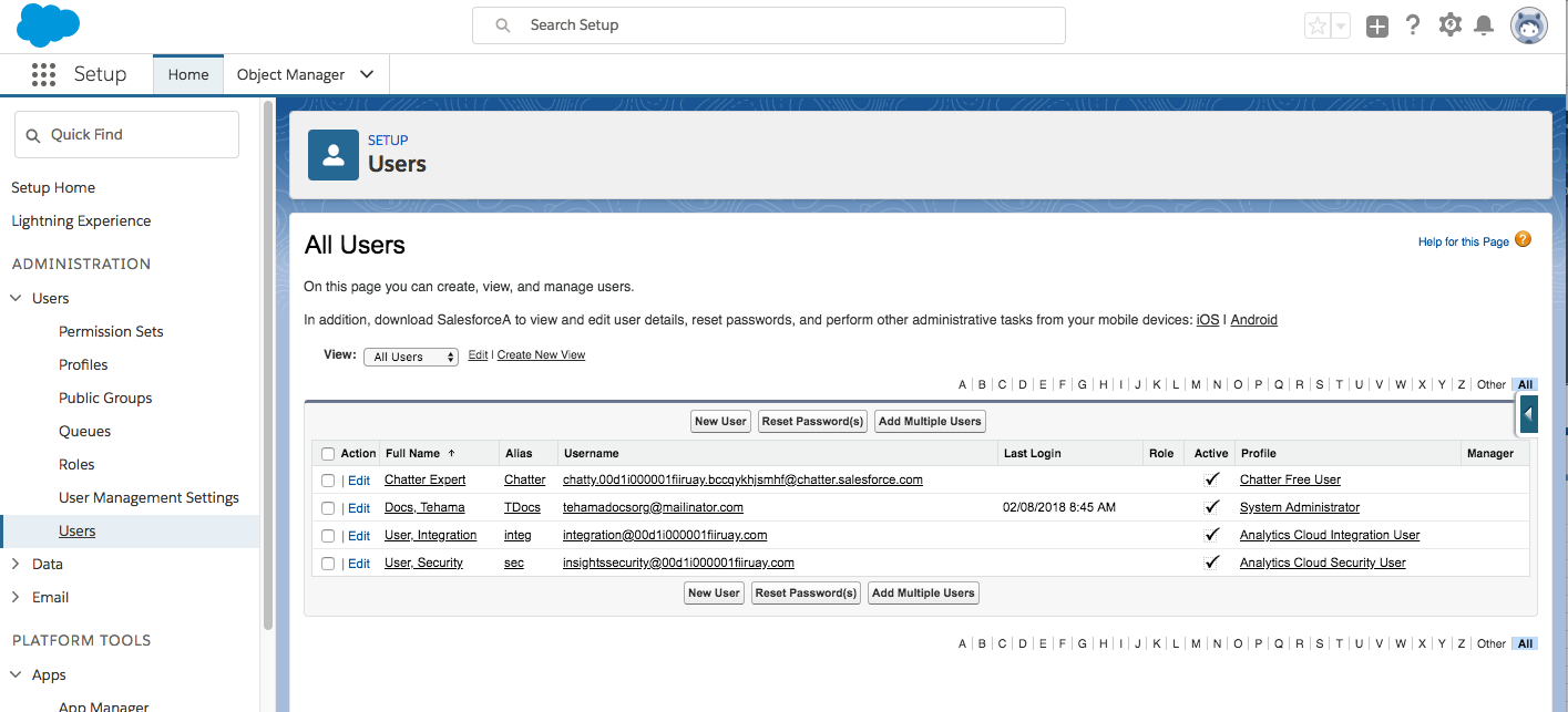 Users Page