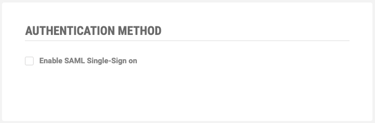 authentication page with enable-saml-single-sign-on disabled