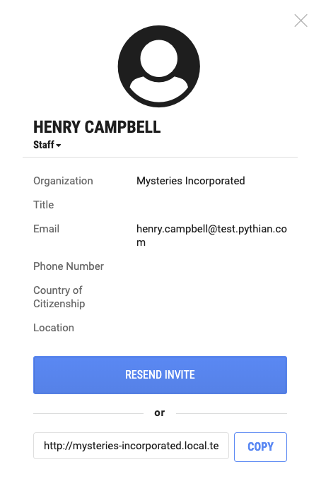 basic info dialog for pending member