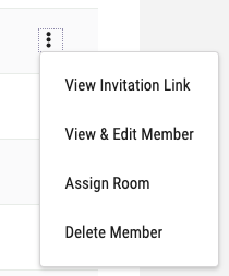 member row in members page actions menu open