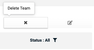 Members Page when team selected delete team icon