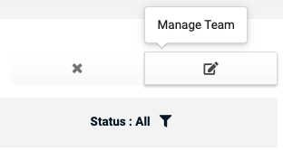 Members Page when team selected manage team icon