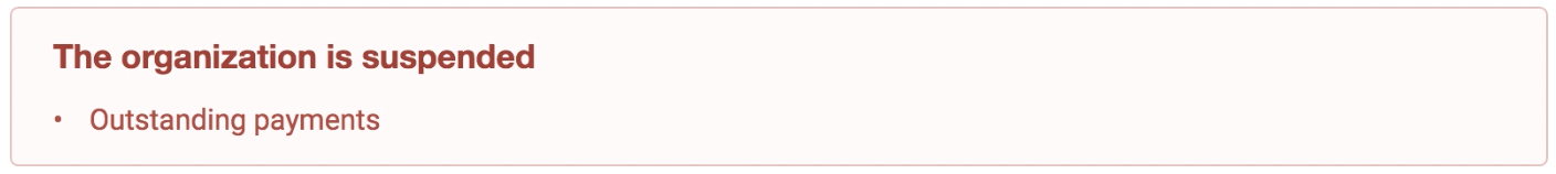 Suspended notice in details page