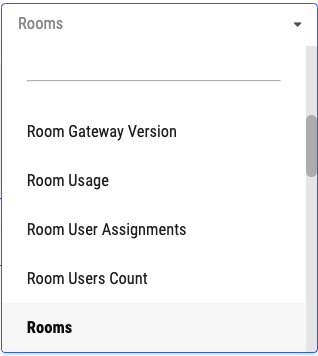 Report types dropdown menu