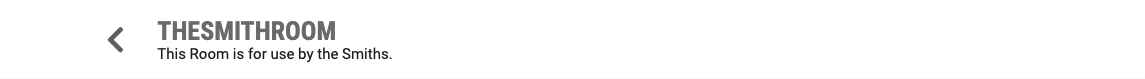 Breadcrumb navigation bar top level Room's page