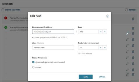 Edit a Network Path