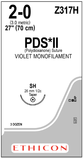 Ethicon PDS II 2-0 Sh 27 (SUTURE)