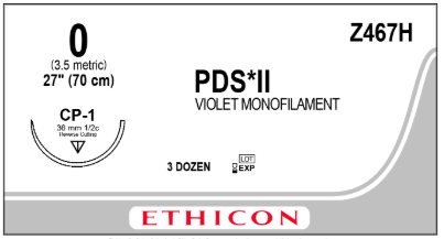 Ethicon PDS II 0 CP-1 27 (SUTURE)