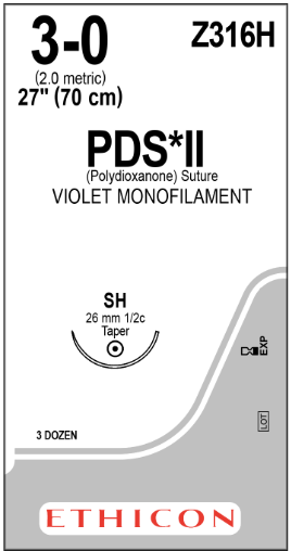 Ethicon PDS II 3-0 SH 27 (SUTURE)