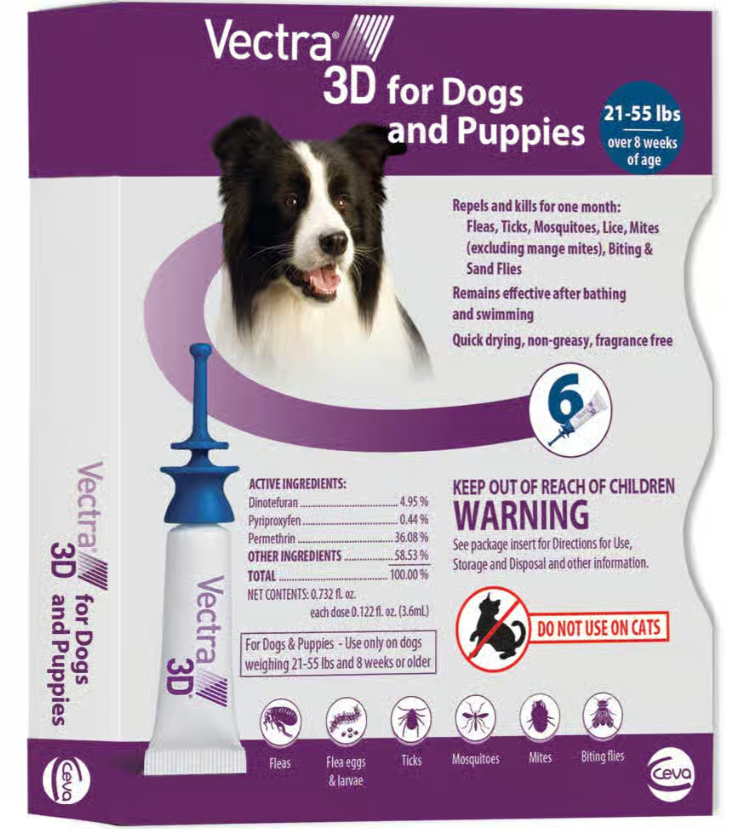 Vectra 3D K9 M 21-55lbs Blue 6pk 6dx