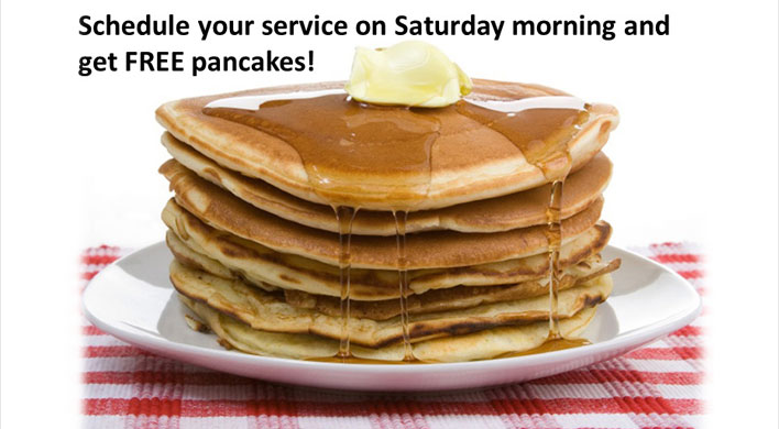Free pancakes with saturday service
