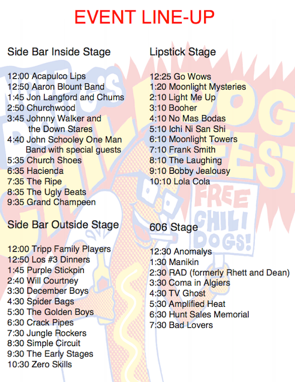 Uncle Doug's Chili Dog Fest IV FREE in Austin at Various